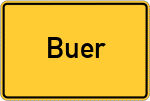 Place name sign Buer, Wiehengebirge