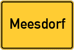 Place name sign Meesdorf, Wiehengebirge