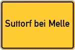 Place name sign Suttorf bei Melle, Wiehengebirge