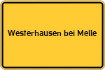 Place name sign Westerhausen bei Melle, Wiehengebirge