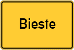 Place name sign Bieste, Oldenburg