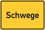 Place name sign Schwege, Kreis Osnabrück