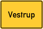 Place name sign Vestrup