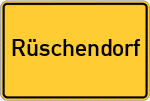 Place name sign Rüschendorf