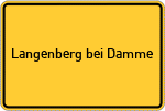 Place name sign Langenberg bei Damme, Dümmer