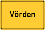 Place name sign Vörden, Niedersachsen