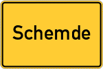 Place name sign Schemde, Oldenburg