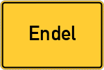 Place name sign Endel, Kreis Vechta
