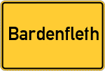 Place name sign Bardenfleth, Weser