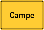Place name sign Campe, Kreis Wesermarsch