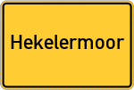 Place name sign Hekelermoor, Kreis Wesermarsch