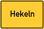Place name sign Hekeln