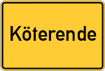 Place name sign Köterende, Kreis Wesermarsch