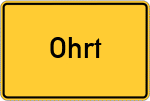 Place name sign Ohrt, Kreis Wesermarsch