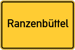 Place name sign Ranzenbüttel, Kreis Wesermarsch