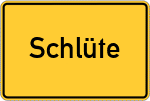 Place name sign Schlüte, Kreis Wesermarsch