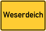 Place name sign Weserdeich, Kreis Wesermarsch