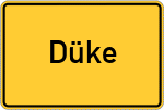Place name sign Düke