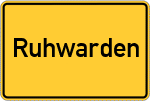 Place name sign Ruhwarden
