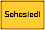 Place name sign Sehestedt, Jadebusen