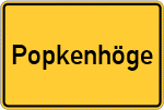 Place name sign Popkenhöge, Kreis Wesermarsch