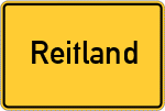 Place name sign Reitland, Kreis Wesermarsch