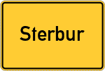 Place name sign Sterbur