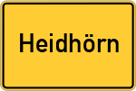 Place name sign Heidhörn, Ostfriesland