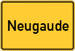 Place name sign Neugaude