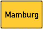 Place name sign Mamburg