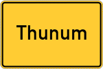 Place name sign Thunum
