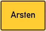 Place name sign Arsten