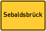 Place name sign Sebaldsbrück