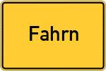 Place name sign Fahrn