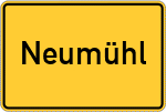 Place name sign Neumühl