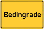 Place name sign Bedingrade