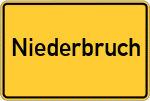 Place name sign Niederbruch