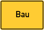 Place name sign Bau