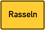 Place name sign Rasseln
