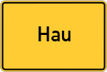 Place name sign Hau