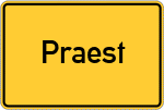 Place name sign Praest