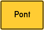 Place name sign Pont, Kreis Geldern