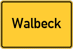 Place name sign Walbeck, Rheinland
