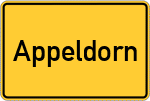 Place name sign Appeldorn, Niederrhein