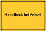 Place name sign Hasselbeck bei Velbert