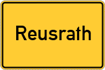 Place name sign Reusrath, Rheinland