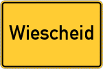 Place name sign Wiescheid, Rheinland