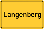 Place name sign Langenberg, Rheinland