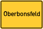 Place name sign Oberbonsfeld, Rheinland