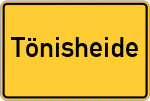 Place name sign Tönisheide